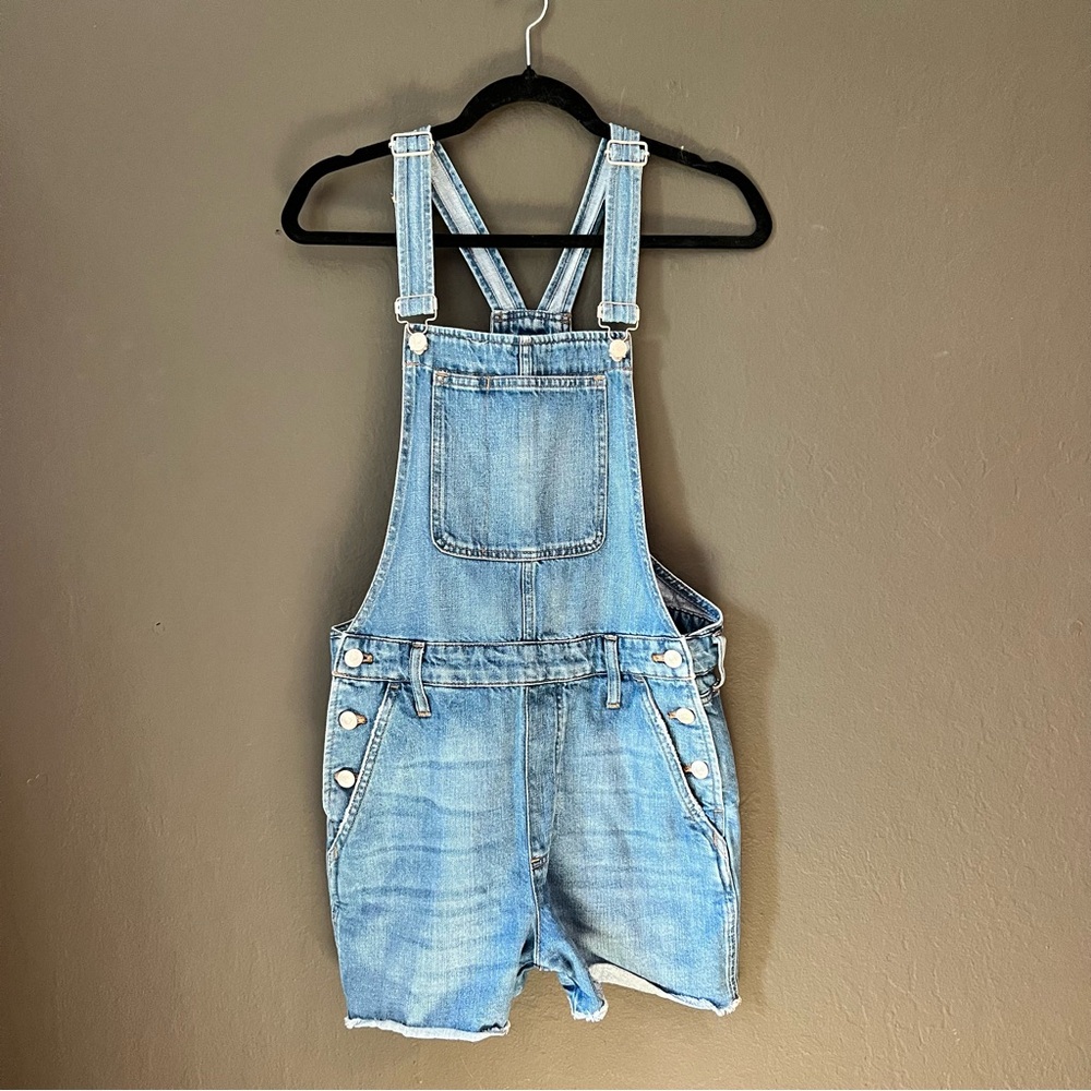 Madewell Blue Denim Short Overalls